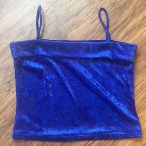 Joule Velvet Strappy crop top